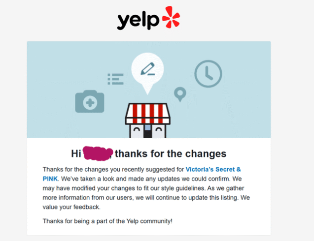 I made my first Yelp Edit and it was approved! I made my first Yelp Edit and it was approved!