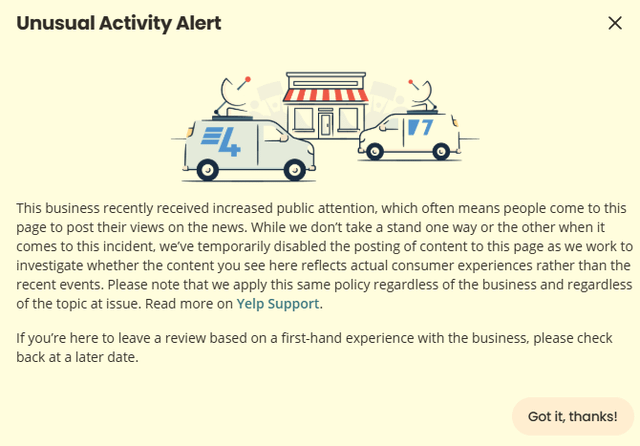 Have you seen this Yelp Alert? Have you seen this Yelp Alert?